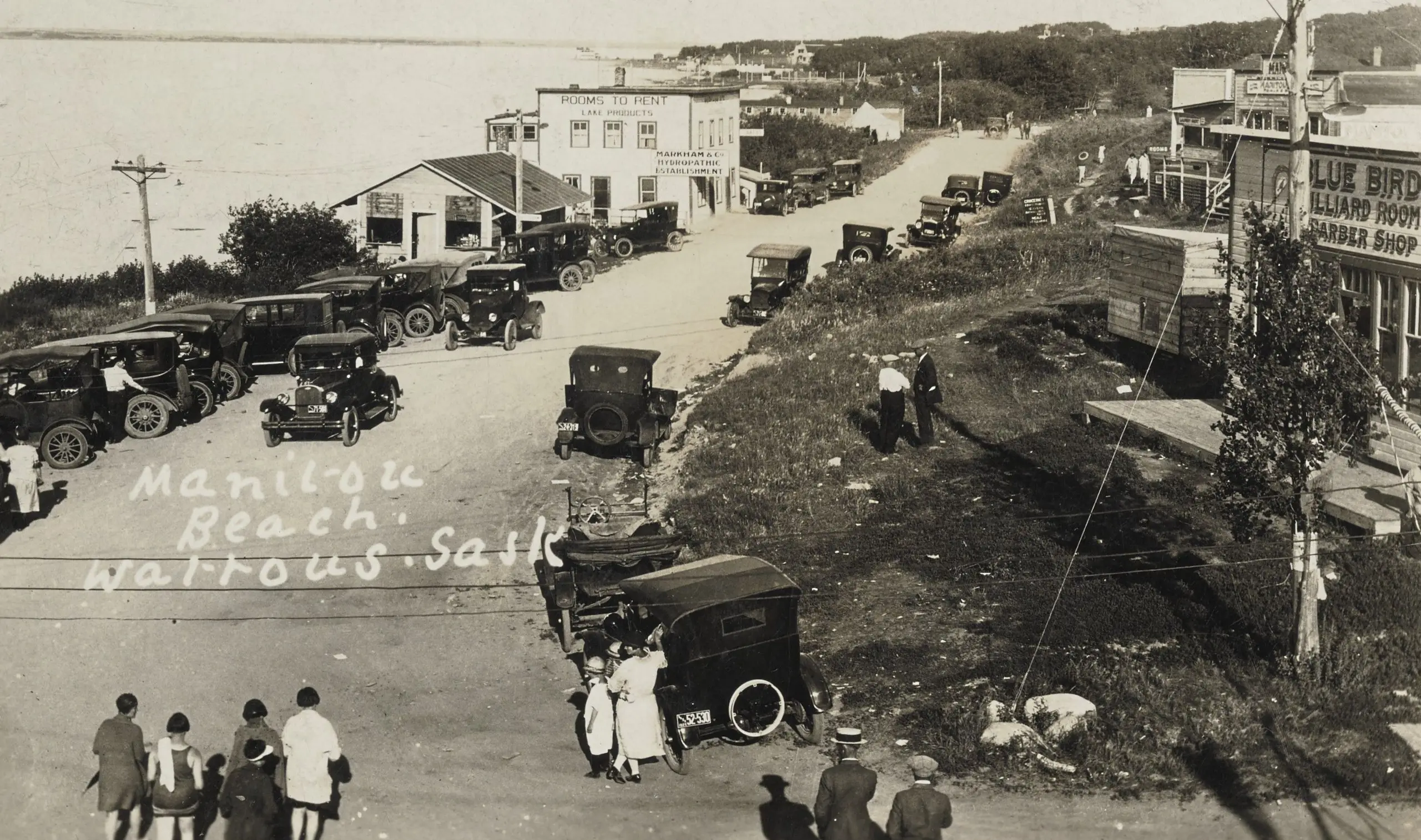 Manitou Beach street with parked cars