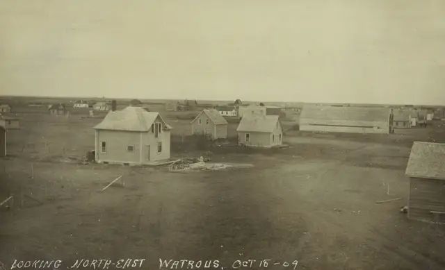 Looking north-east over early Watrous
